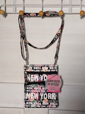 Robin Ruth Black Floral "New York" Crossbody Bag